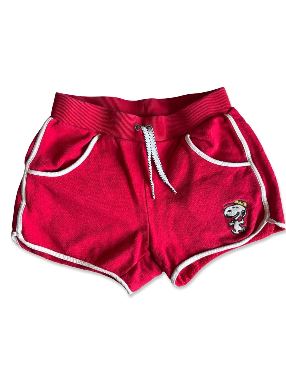 HANNA ANDERSSON Red Athletic Lounge Shorts with Snoopy Peanuts